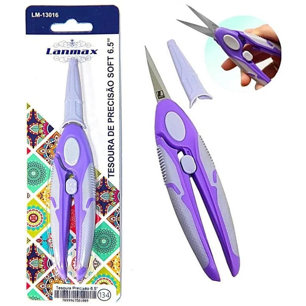 3X Tesoura De Precisão Cabo Soft 6,5 Polegadas Com Mola Lanm