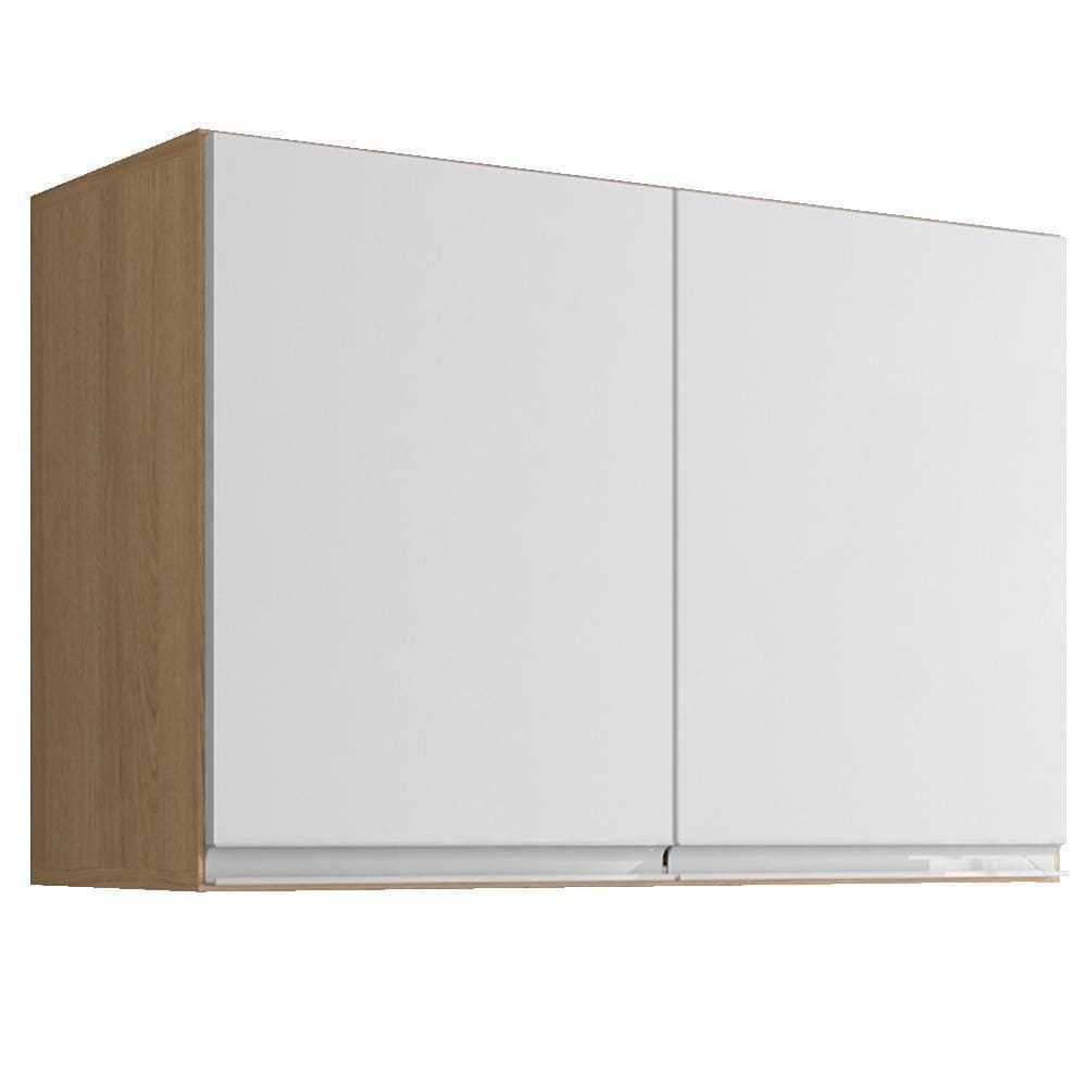 Armario Aereo 2 Portas 80cm Andreia Amendoa Branco Reajl Moveis Amendoa Branco