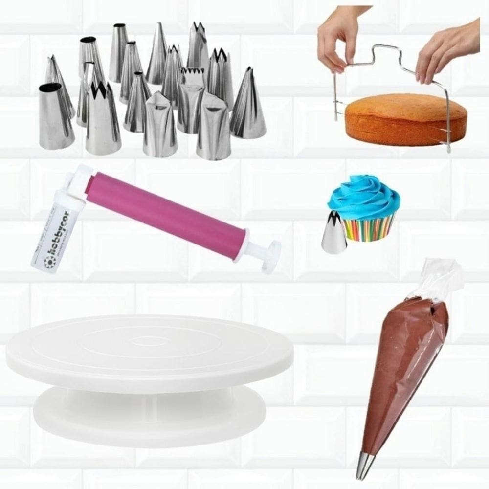 Kit Confeiteiro Bailarina + Pulverizador + Cortador De Bolo