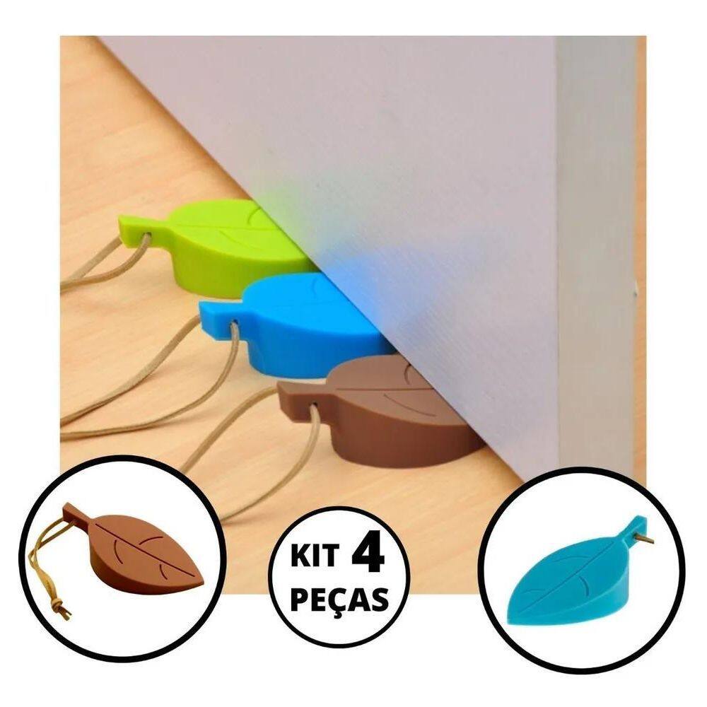 3X Flex Kit 4 Aparador De Porta Silicone Formato Folha Peso