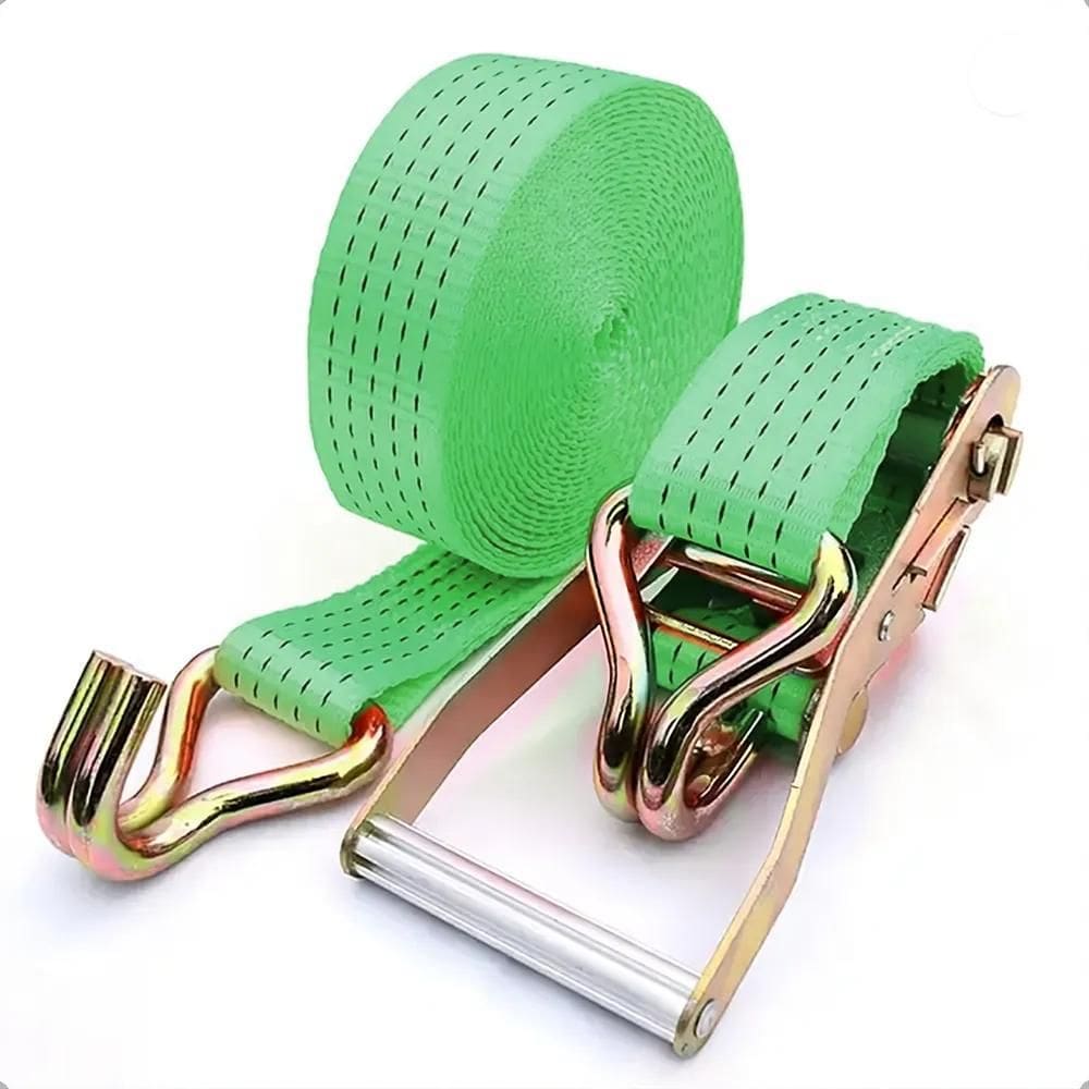 Kit Catraca E Cinta 9M 50Mm Gancho J 5 T Verde-Escuro