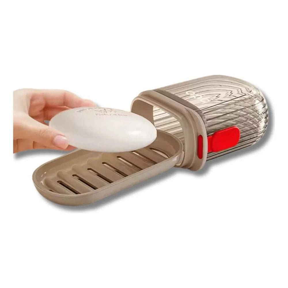 2X Saboneteira Para Viagem Com Estojo Dupla Drenagem E Trava