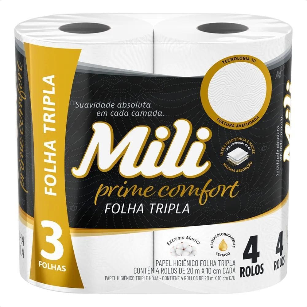 5X Mili Papel Higiênico Prime Comfort - Unidade - 4 - 1 -