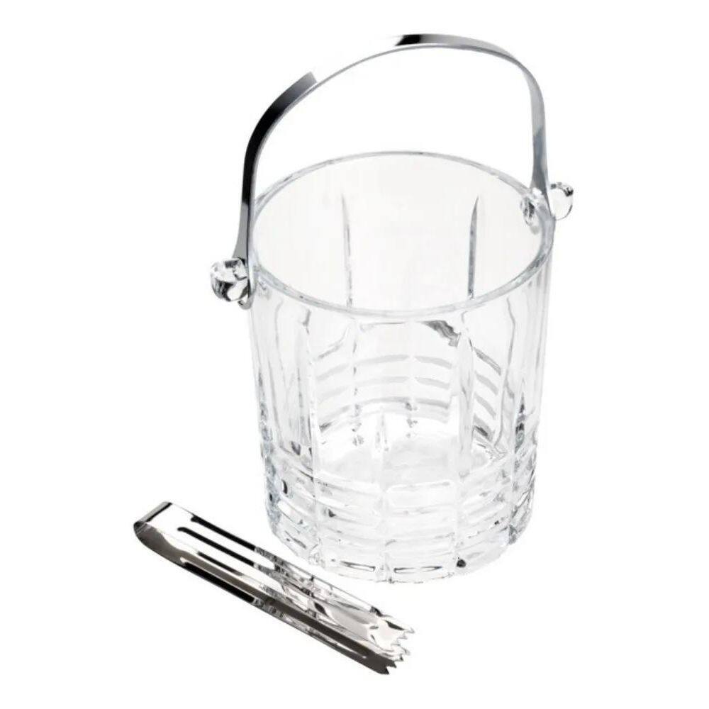 3X Balde De Vidro Para Gelo Com Alça E Pegador Grego Wolff