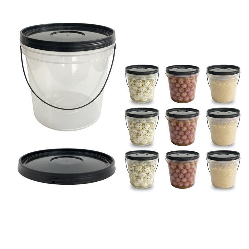Balde Organizador 3,2L Com Tampa Preta - 9 Pçs