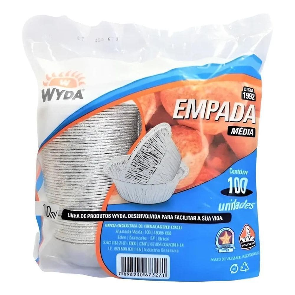 10X Forma Descartável Empada Média 100Ml Com 100 Unidades