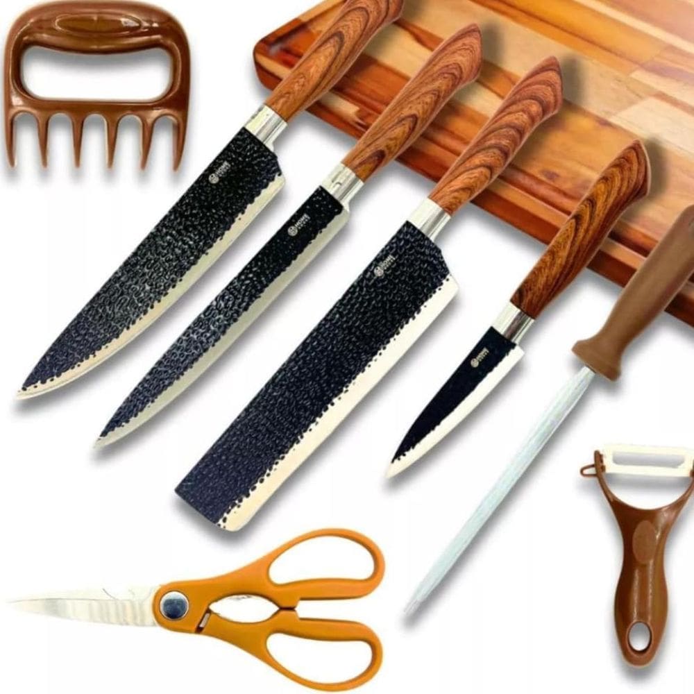 Kit Facas Churrasco Cozinha 8 Peças Inoxidável