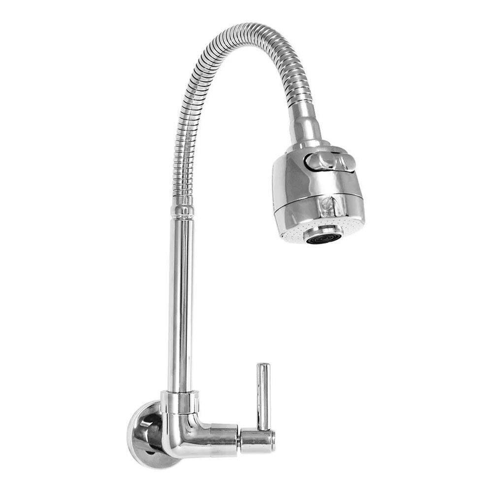 Torneira Cozinha Metal Com Tubo Cromado Tubo Flexível Com 2