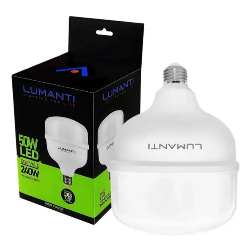 2X Lâmpada Bulbo 50W E27-6500K 4000Lm Bivolt -Lumanti Cor Da