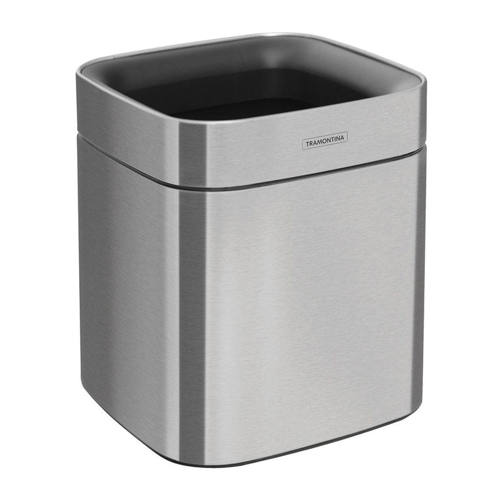 Lixeira Square Aço Inox Acetinado Sem Tampa 8 L - Tramontina
