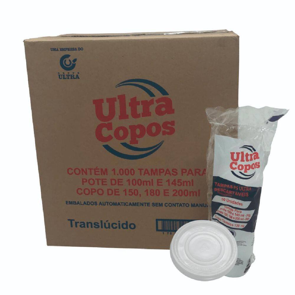 Tampa Para Copo De Isopor 120Ml C/1000 Un S/ Furo Ultra