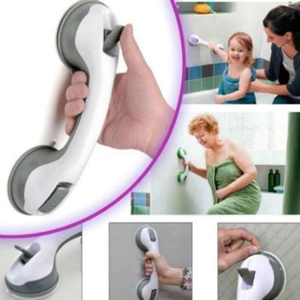 Kit 2 Barras De Apoio Banheiro Ventosa Dupla Super Fixação