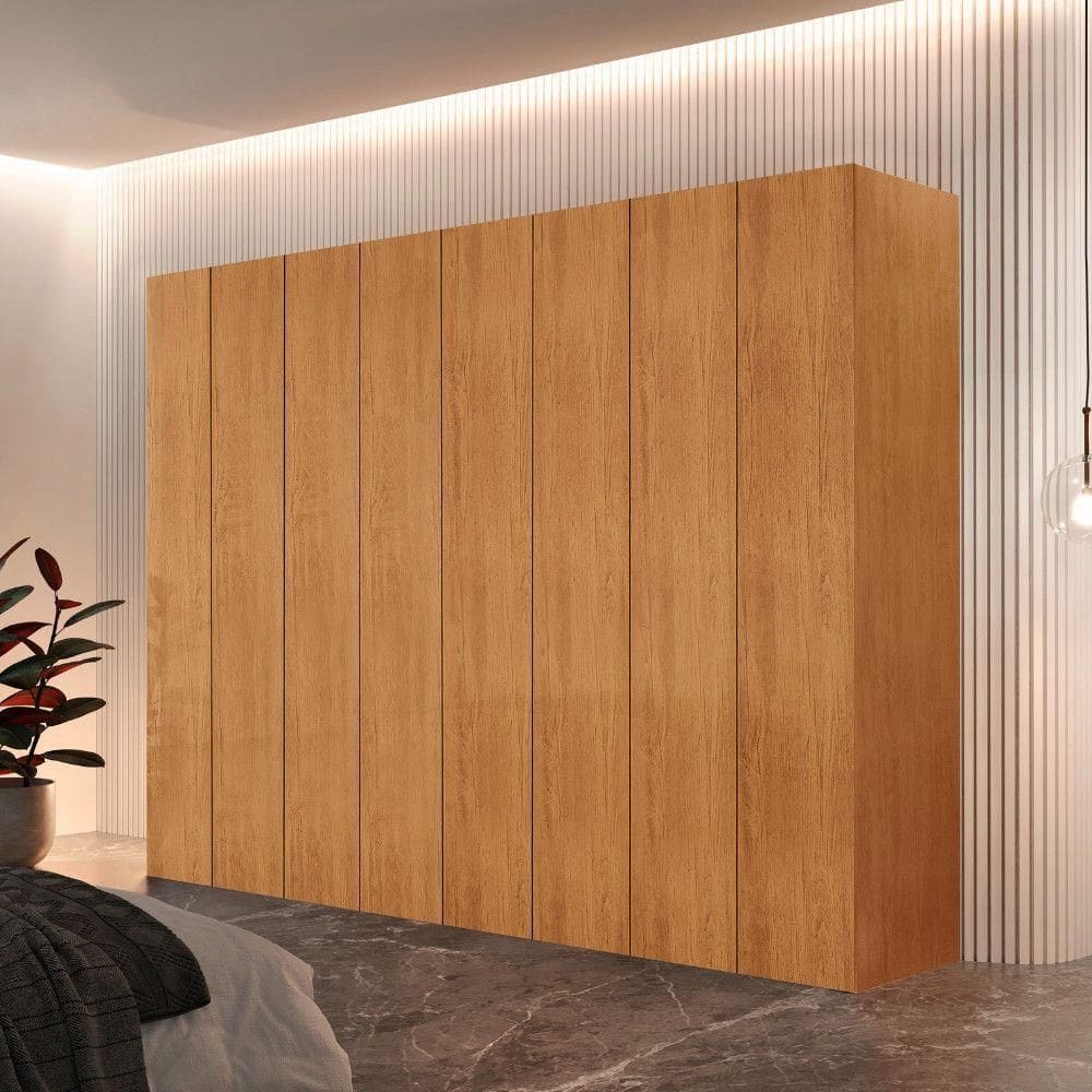 Guarda Roupa Casal Atacama Mdf 8 Pt 4 Gav Moderna Mobilia Naturalle Sem Pés