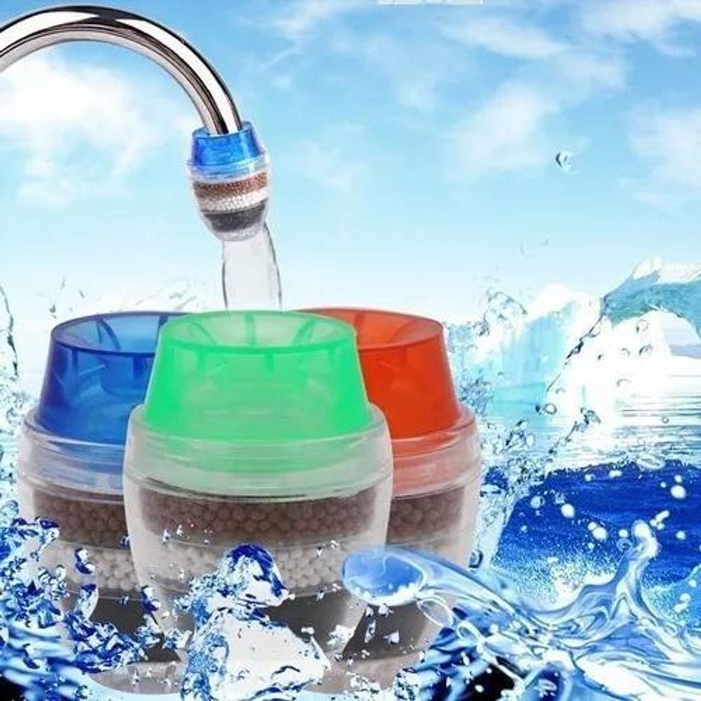 Filtros Purificador Bico Torneira Carvão Ativado Água 3 Em 1