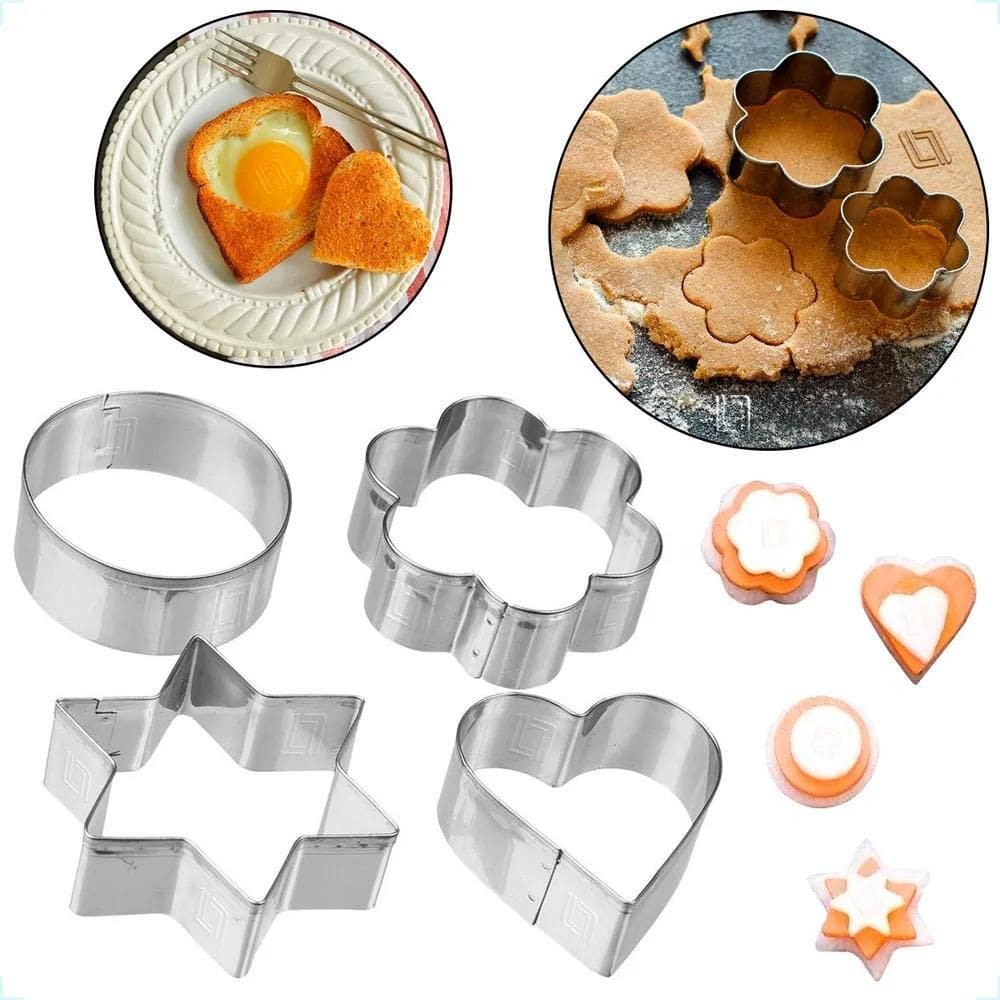 3X Kit De Cortadores De Inox Biscoito Pasta Americana 12 Peç