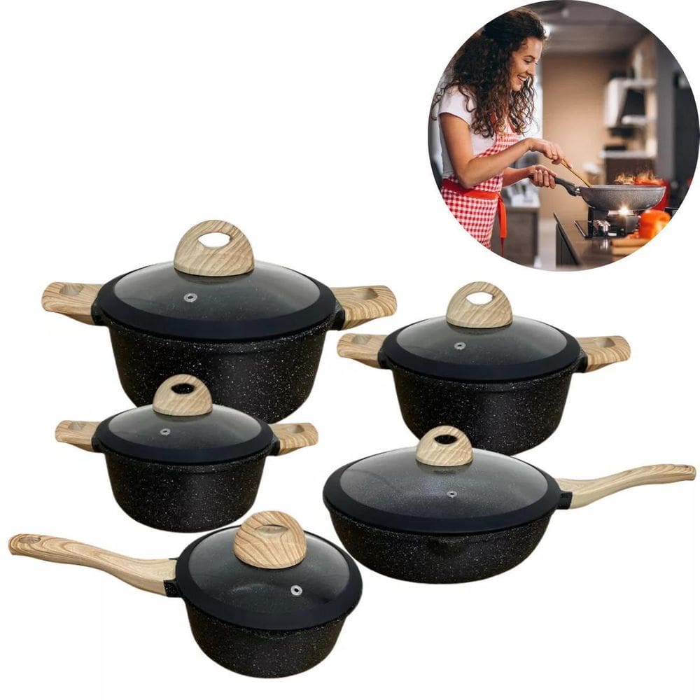 Kit De Panelas Com Cor Preta Ideal Como Presente De Natal