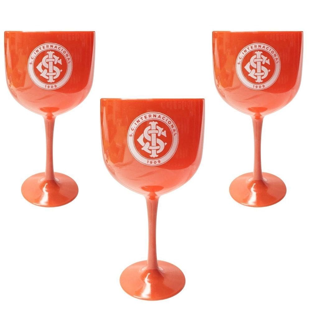 Kit 3Un Taça Copo Plástico Vermelho Gin Drinks Coquetéis