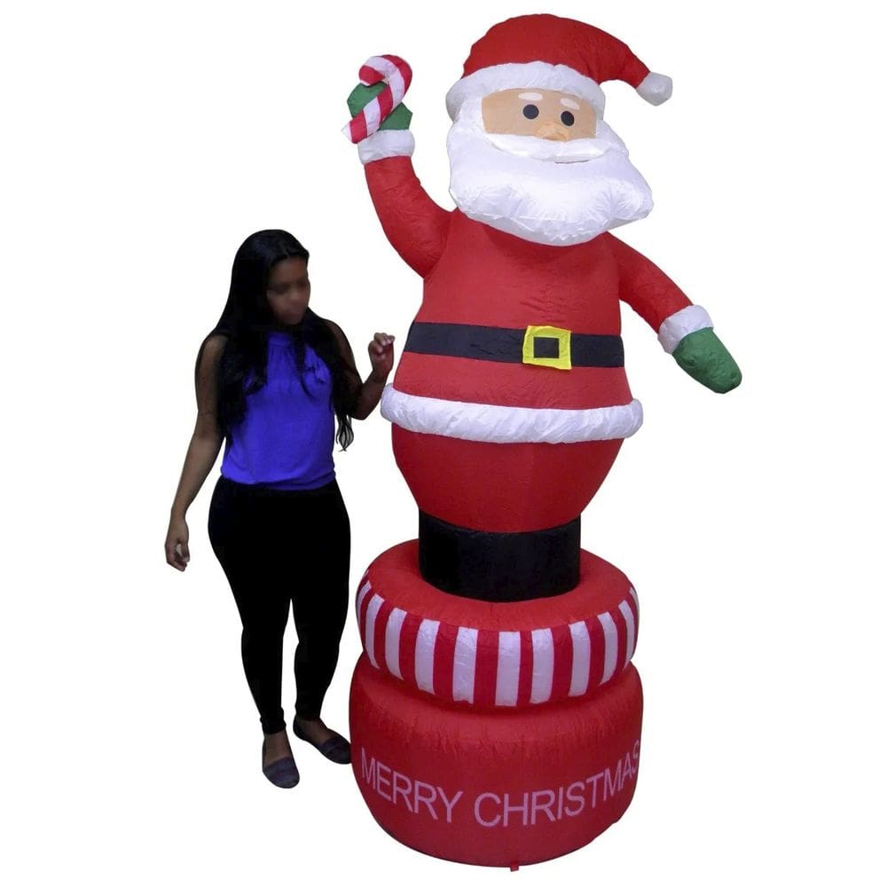 Papai Noel Inflavel Giratorio Natal Grande Decoraçao Natalina Fim de Ano Comemoraçao Evento Festa Shopping Loja Casa