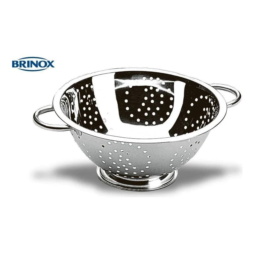 10X Escorredor De Macarrão Massa Inox Brinox Com Alça Cozin