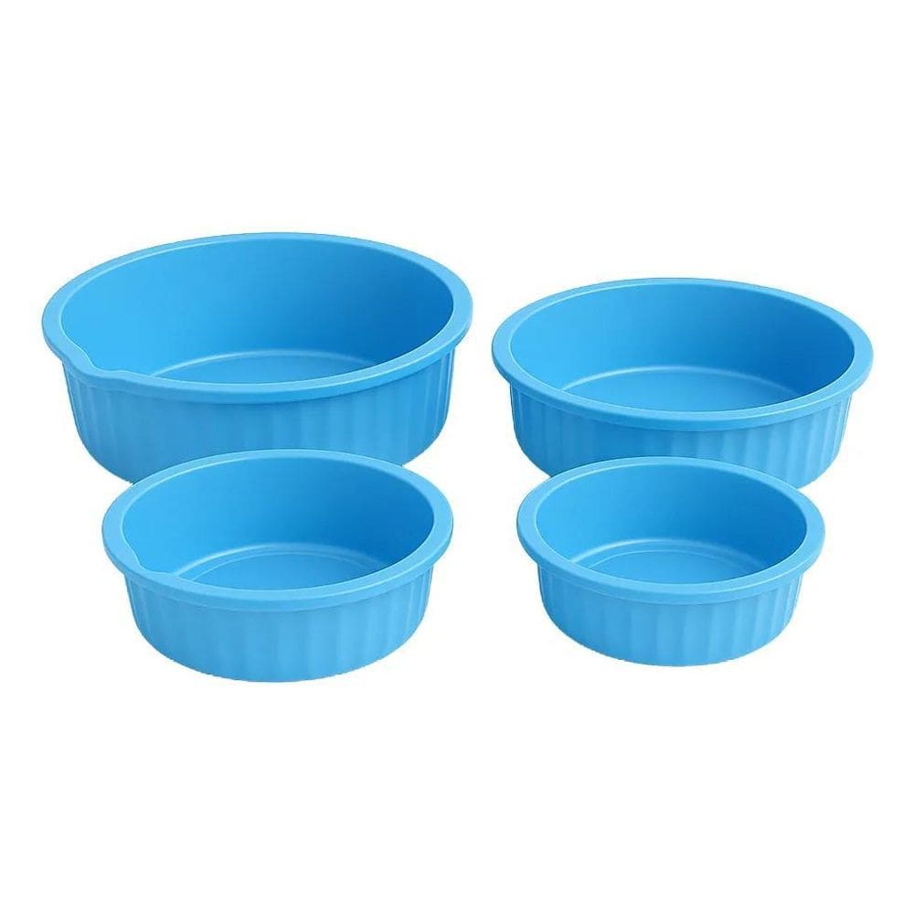 Kit 4 Bacias Redonda Colorida Pp/P/M/G Plástico Multiuso