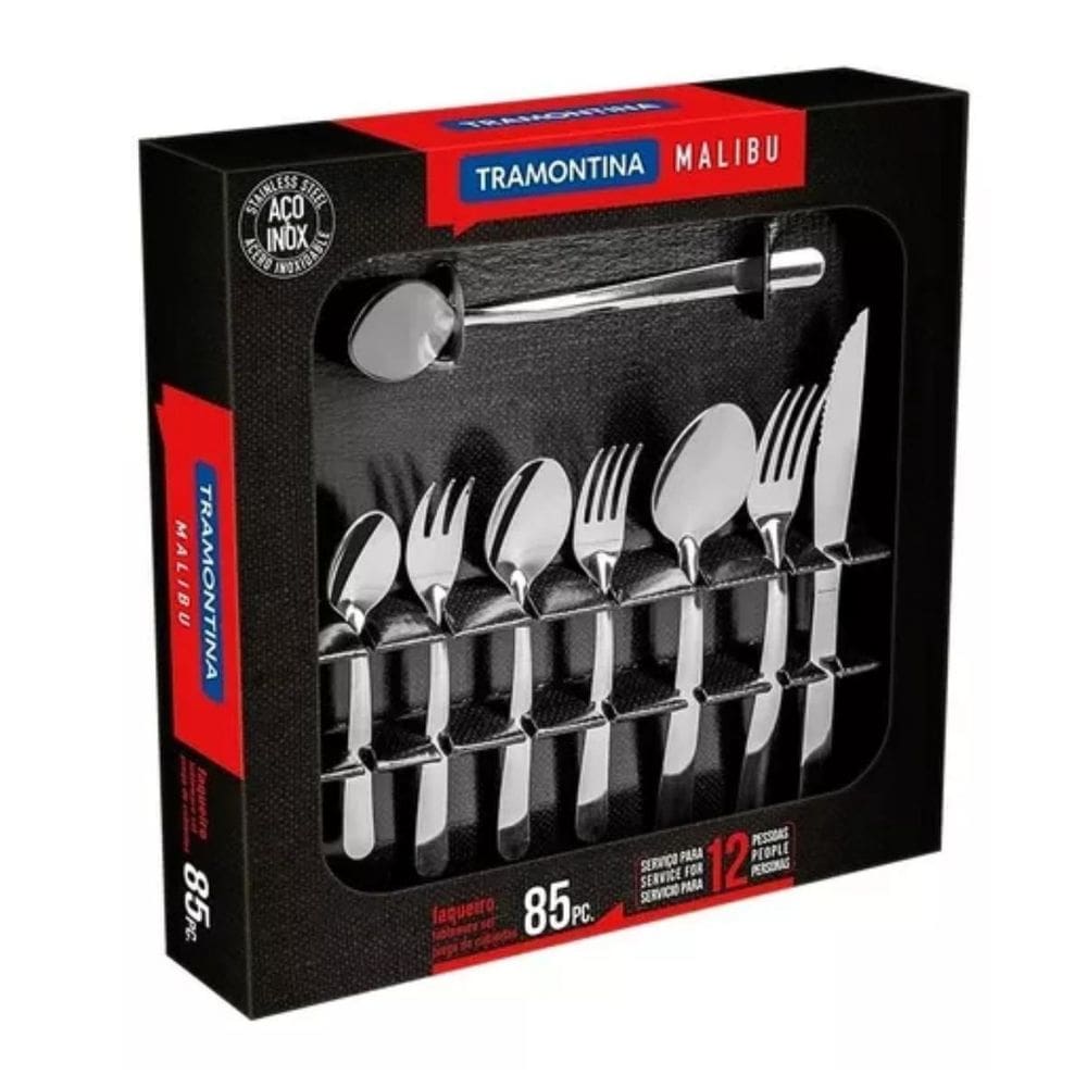 Faqueiro 85Pcs Malibu - Aço Inox 23798042