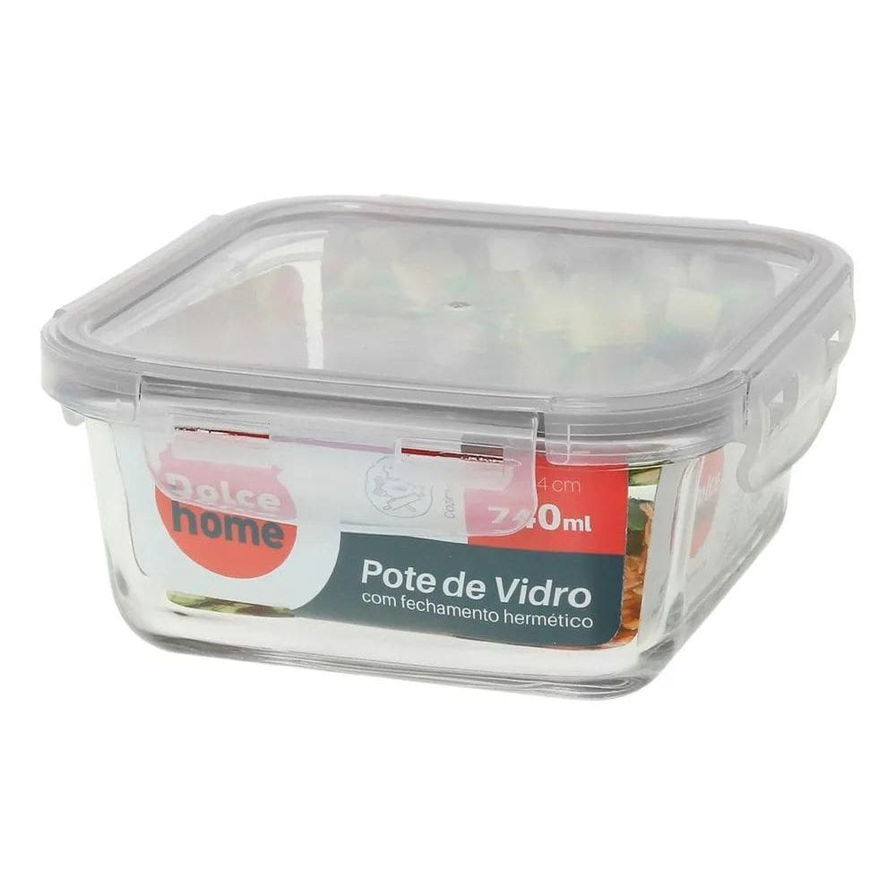 Pote Hermético De Vidro - Marmita -Micro-Ondas -Forno 740Ml