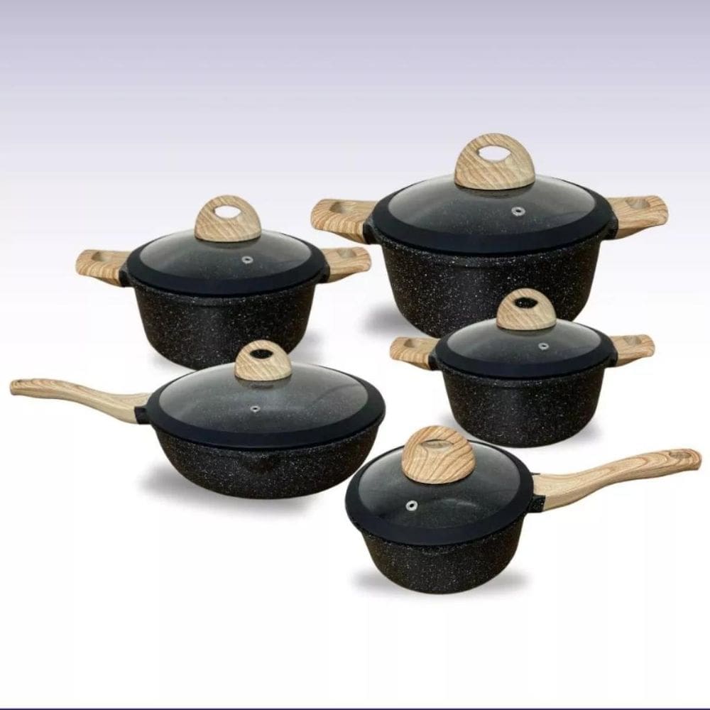 Conjunto Panelas Alta Qualidade Cor Preta Presente Ideal Mãe