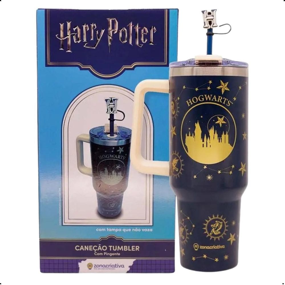 Copo Térmico Canecão Tumbler Com Pingente 1,15L Hogwarts