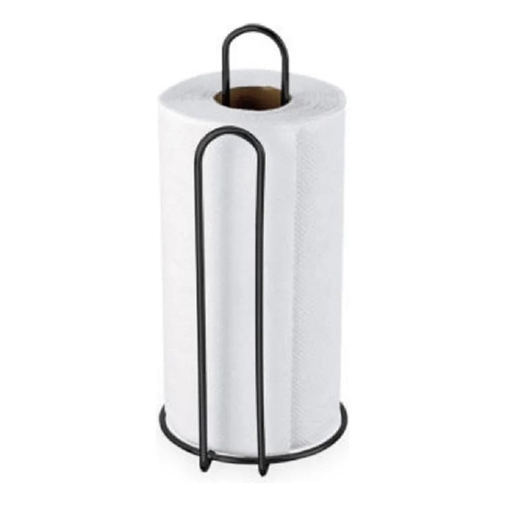 Suporte Porta Rolo Papel Toalha Vertical De Mesa Metal Preto