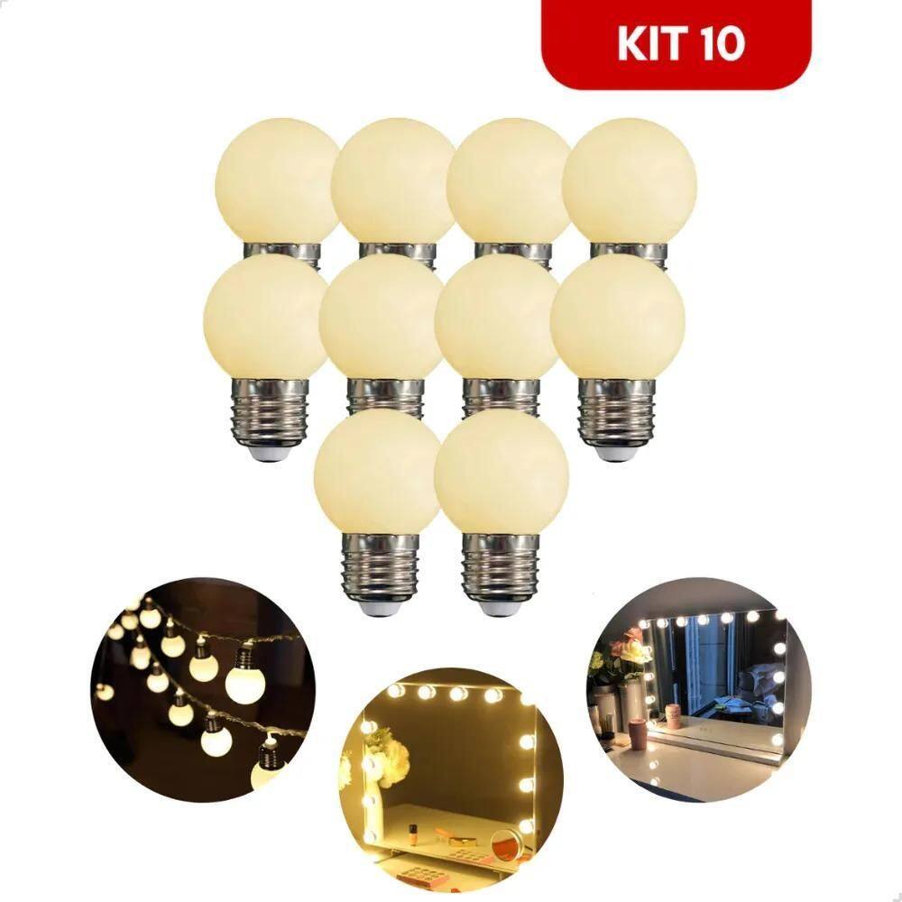 Kit 10 Lâmpadas Led Bolinha 3W Camarim Varal Decorativa Cor