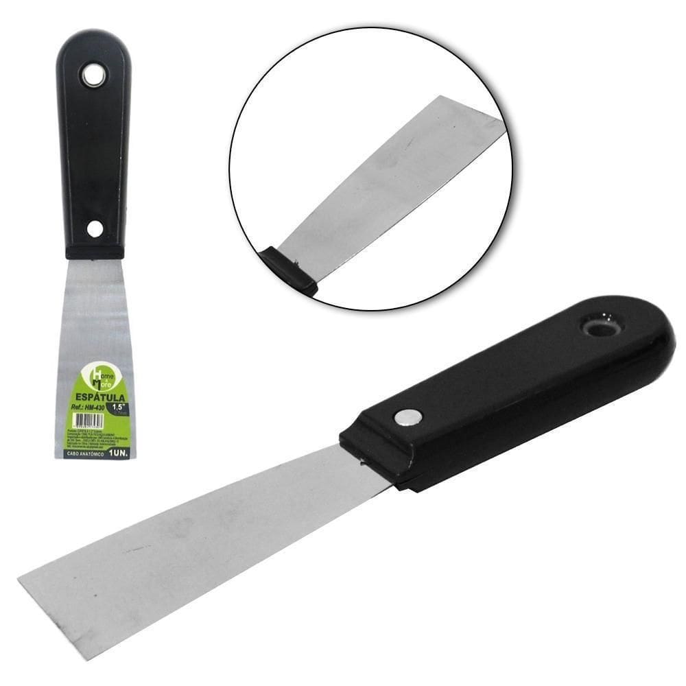 Espatula De Metal Cabo Plastico Preto 1,5`` 19,5Cm