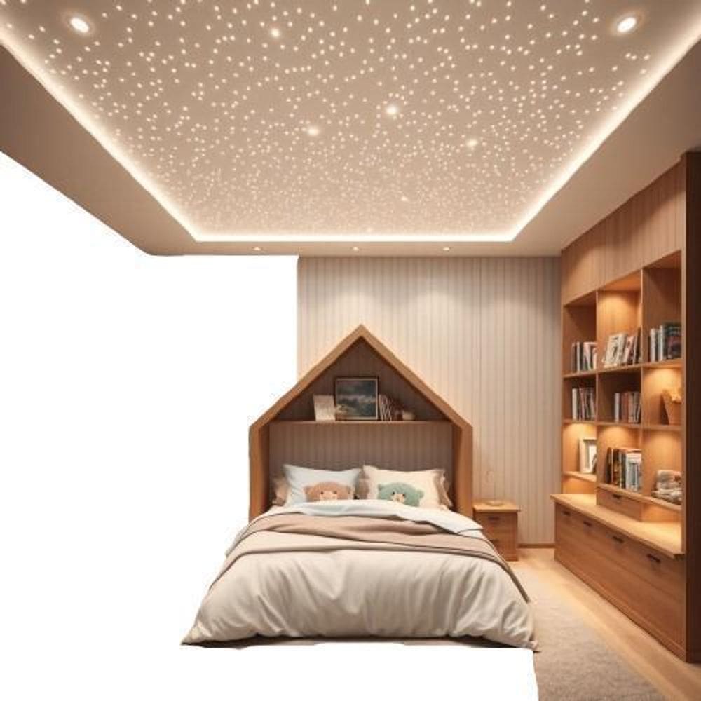 Estrelas No Teto Quarto Bebê Iluminação Fibra Ótica 100 Pts