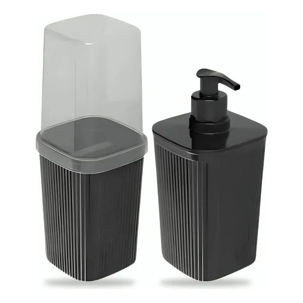 2X Kit Pia Banheiro Porta Escova Dental Sabonete Sabão Liqui