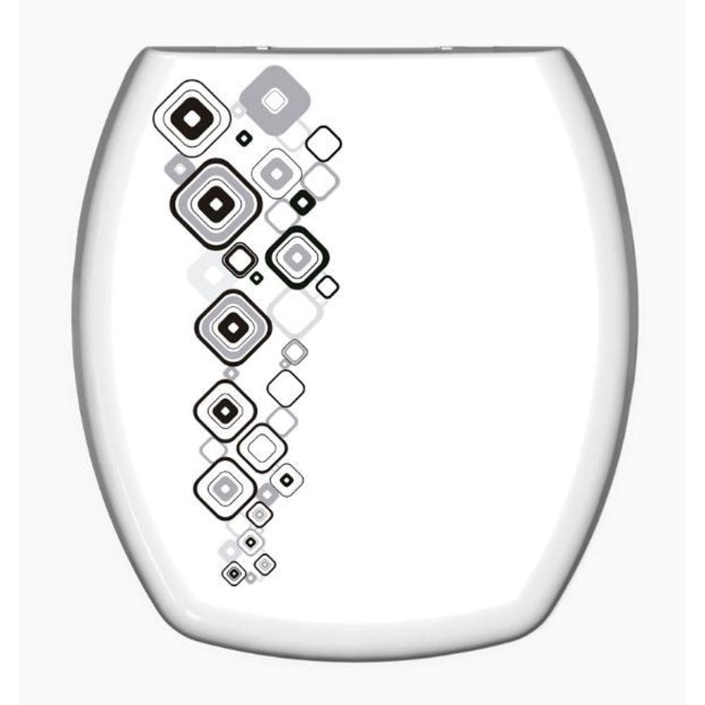 Assento Vaso Thema Incepa Almofadado Decorado Branco Durin