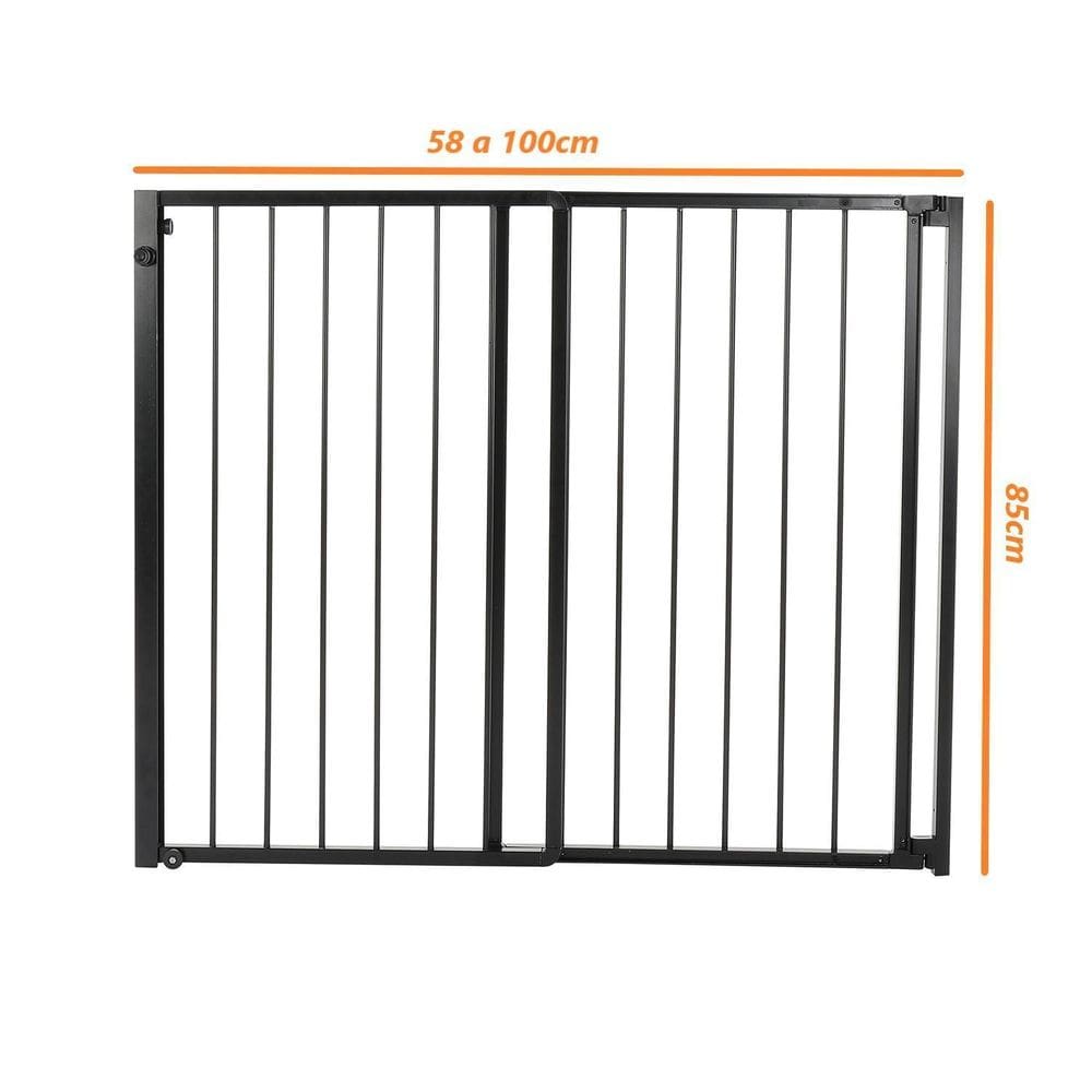 Portão Segurança Pet E Criança Regulável De 58 A 100Cm Preto