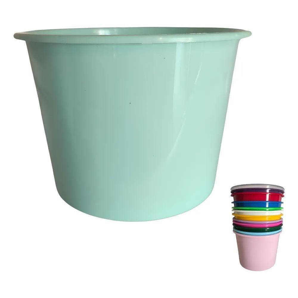 Kit 10 Balde De Pipoca 1,5L Baldinho Lembrancinha Verde Bb