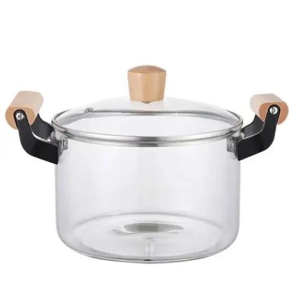 Panela Caçarola Vidro Borossilicato Calor Tampa 3,5L