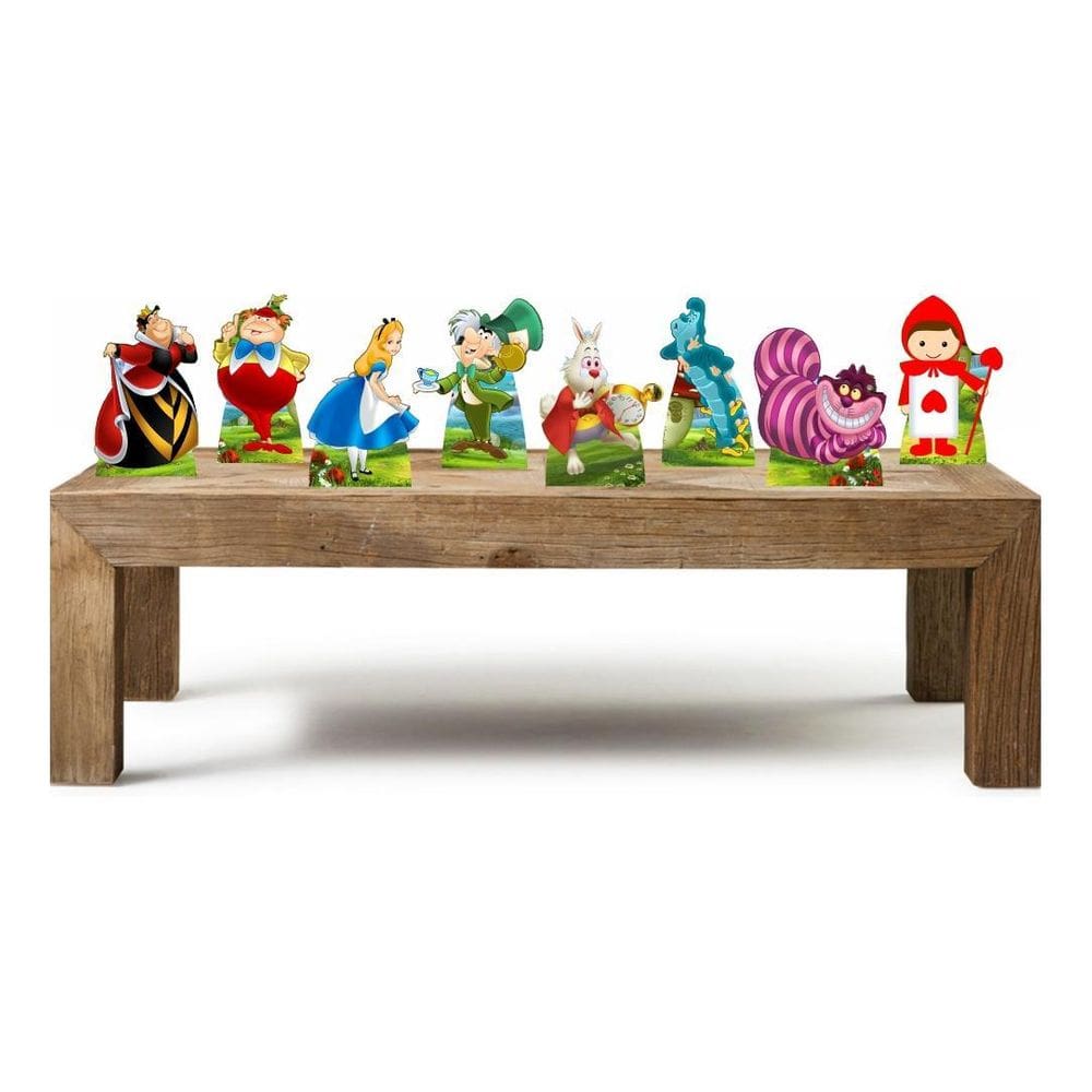 Alice No País Das Maravilhas Kit 8 Enfeites Decoração Festa