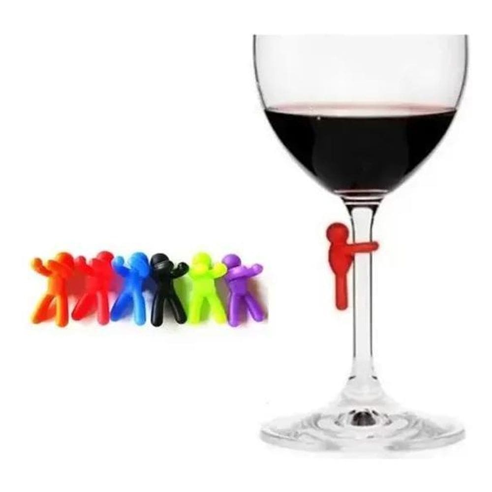 2X Marcadores De Taça De Vinho E Drinks Kit Com 6 Peças Prem