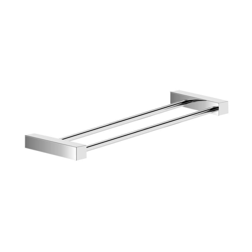 Porta Toalha Toalheiro Duplo Para Banheiro Alto Brilho Troia 30cm