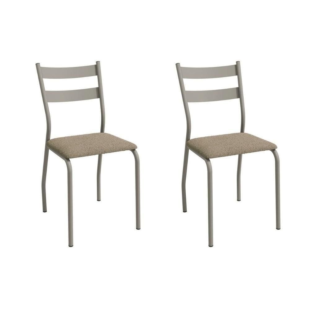 Cadeira Sala De Jantar Bali 2c141nk Aço Kit 2 Un Niquel-boucle Bege Fendi - Kappesberg