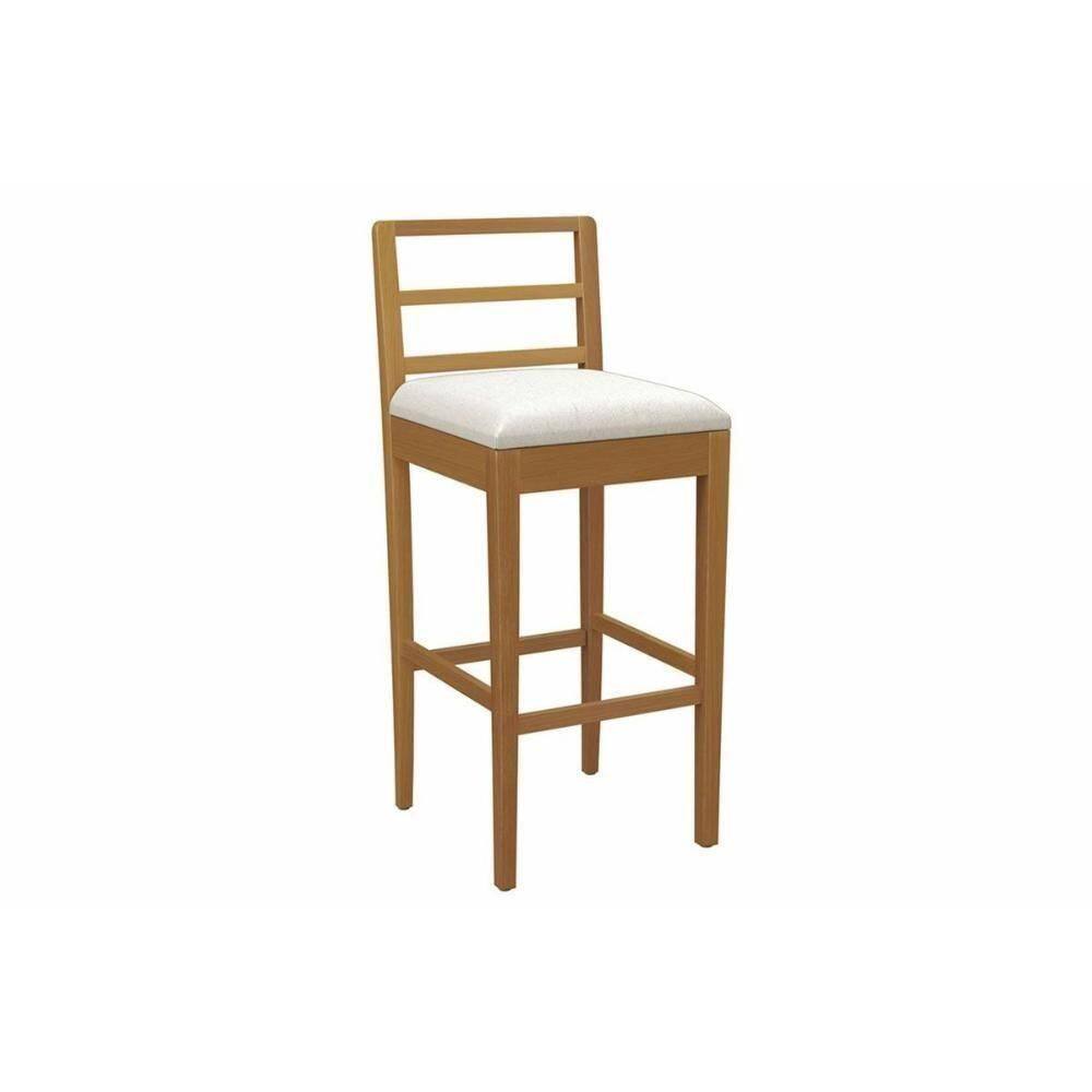 Banqueta De Cozinha Sofia Madeira Maciça 1bmm006ca 1 Un Carvalho-linho Bege Caqui - Kappesberg