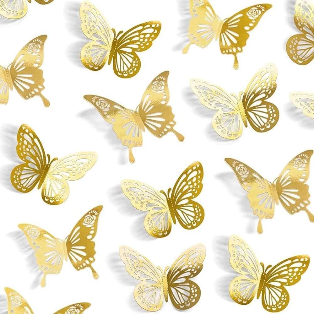 24 Borboletas 3D Decorativa Adesiva Enfeite Parede Dec Doura