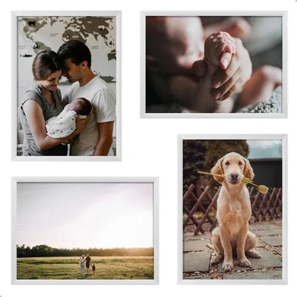 Kit 4 Porta Retratos 15X21 Foto Família Moldura Decorativo C