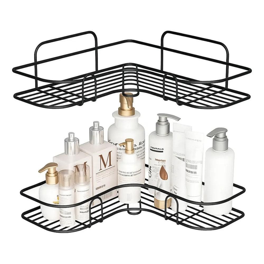 3X Kit 2 Porta Shampo Sabonete Suporte De Canto Parede Banhe