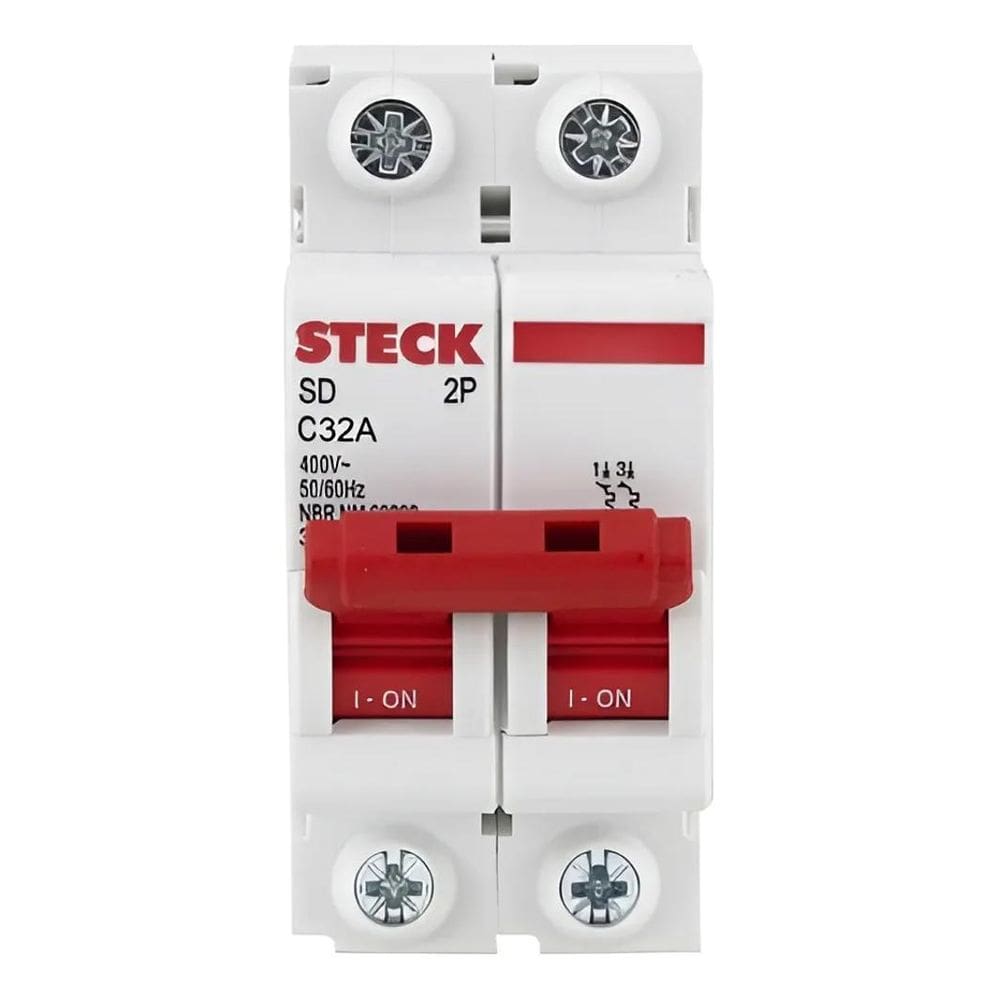 Disjuntor Steck Bipolar 10, 16. 20, 25, 32, 40, 50 Curva 32A