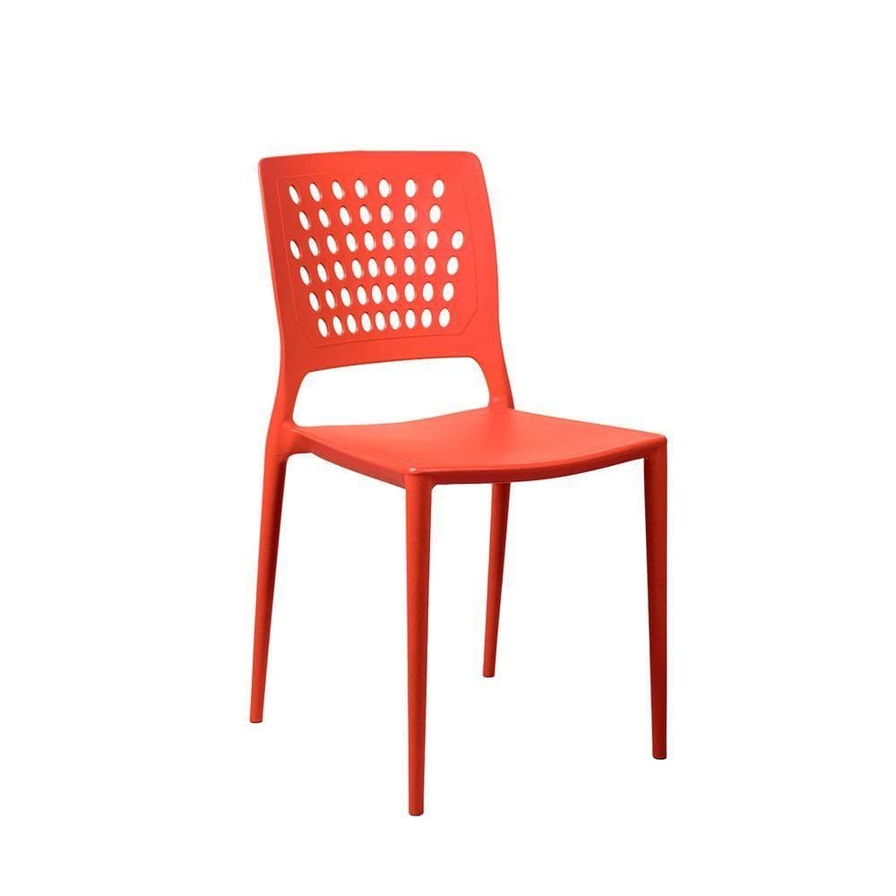 Cadeira Marte Vermelho Pastel Empilhável Em Polipropileno Acrilys