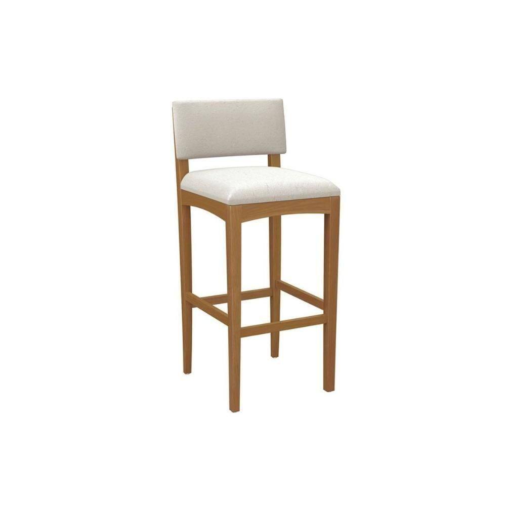 Banqueta De Cozinha Noa Madeira Maciça 1bmm008ca 1un Carvalho-linho Bege Caqui - Kappesberg