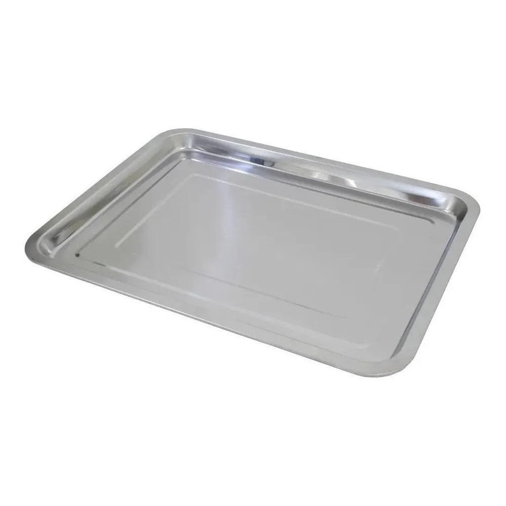 Bandeja Retangular Aço Inox Rasa 35X45Cm Garçom Restaurante