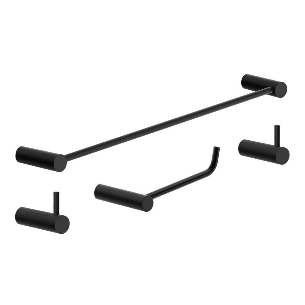 Kit Acessório Para Banheiro Preto Fosco 4 Peças Grego Metal 2050or